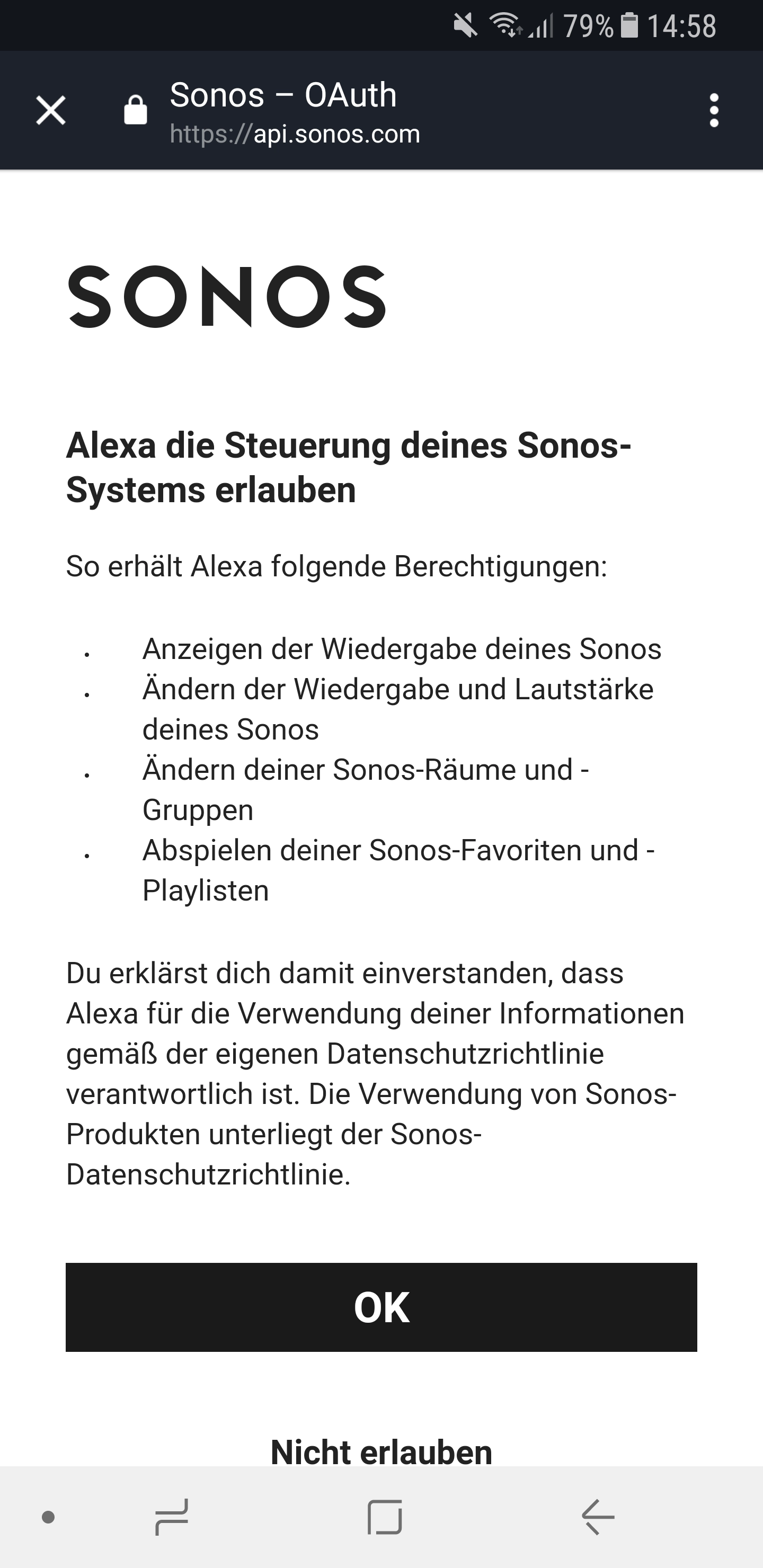 Sonos Skill einrichten 5
