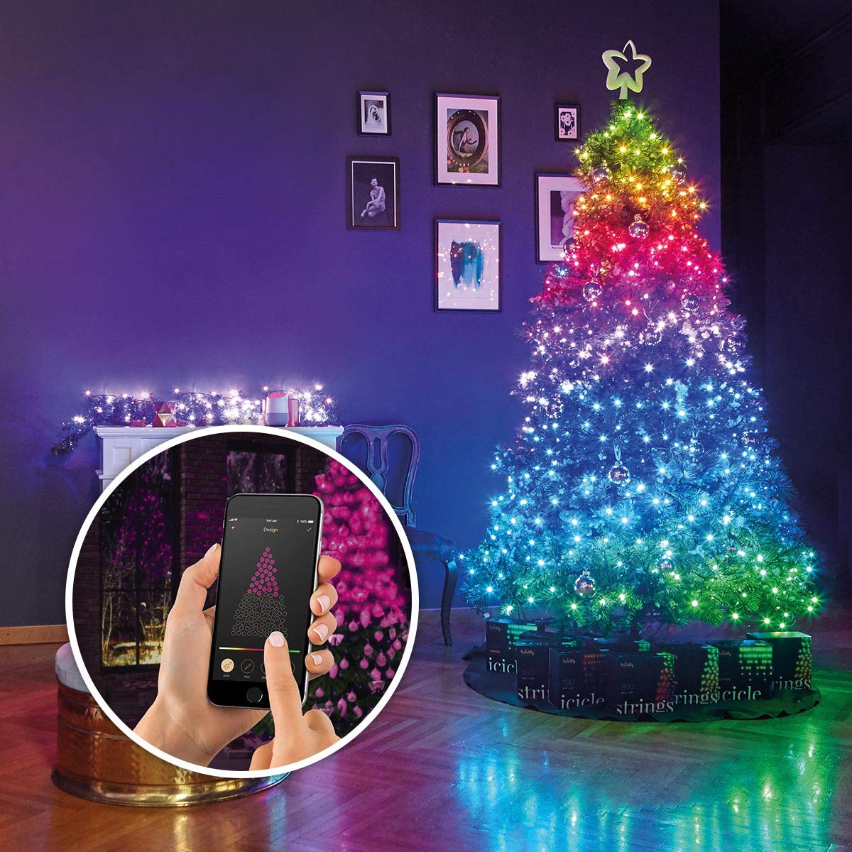 ECD Germany App Gesteuerte LED Lichterkette für Weihnachten 240 LED 24m Warmweiß 8 Modi Dimmer Timer Speicher Innen Außen IP44 Weihnachtsbeleuchtung Weihnachtslichterkette Weihnachtsbaum Kette Leuchte 