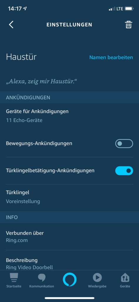 Ring und Echo Geräte