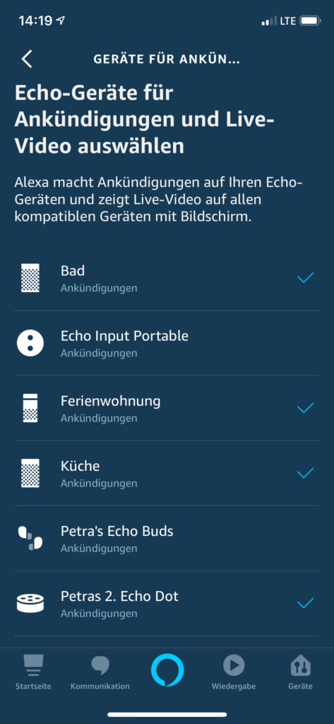 Ring und Echo Geräte