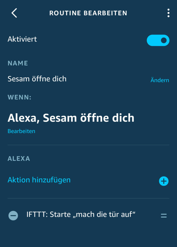 Nuki Alexa Routine