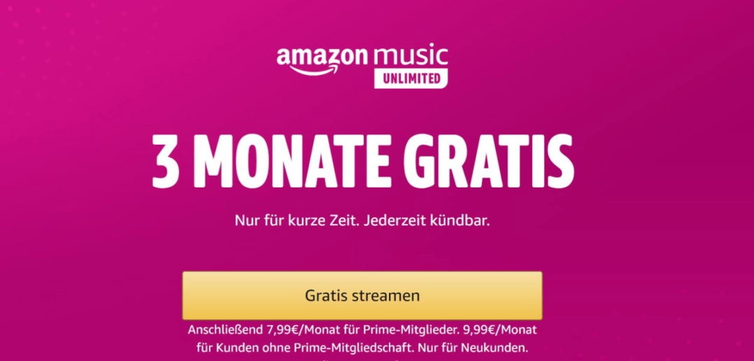 Music Unlimited 3 Monate gratis