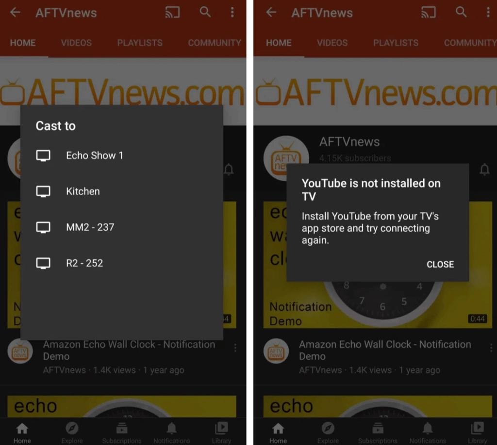 YouTube-Cast auf Echo Show