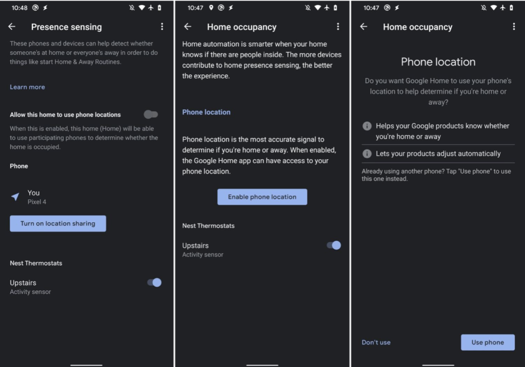 Google Assistant Presence Sensing