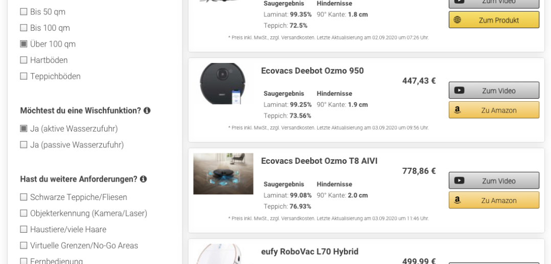 Saugroboter im Vergleich - Saugroboter Finder