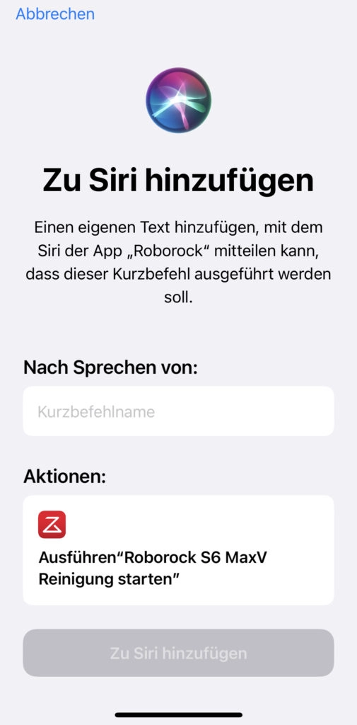 Roborock App Siri