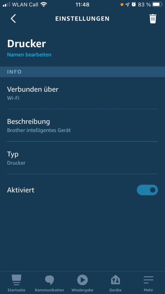 Alexa WLAN Drucker