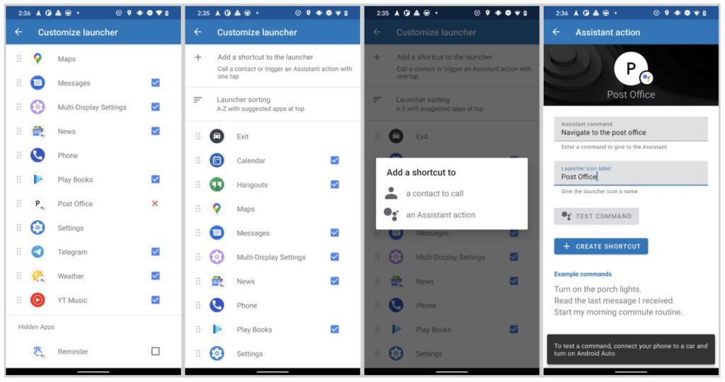 Android Auto Assistant Actions