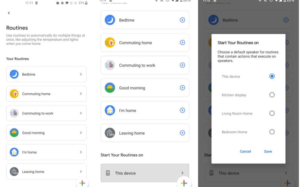 Google Assistant Routinen