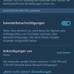 Alexa Google Kalender Schritt 5 Kalenderbenachrichtigungen aktiviert