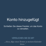 Alexa Microsoft Kalender Schritt 3 Konto hinzugefügt