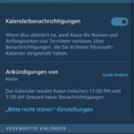 Alexa Microsoft Kalender Schritt 5 Kalenderbenachrichtigungen aktiviert