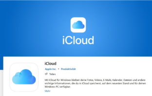 Screenshot der iCloud App Windows 10