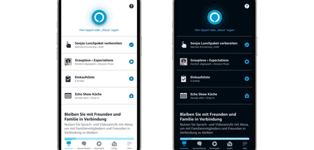 Mobiltelefon mit Hell- und Dunkel-Modus