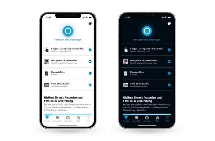 Mobiltelefon mit Hell- und Dunkel-Modus