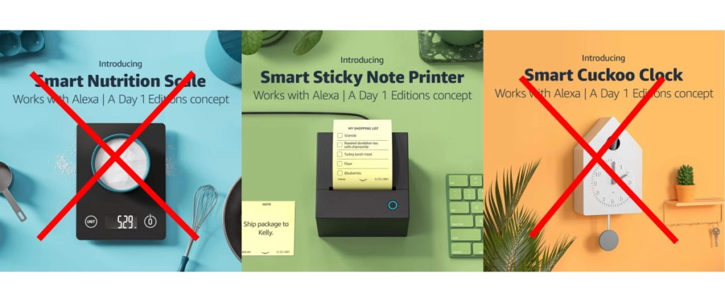 Ernährungswaage und Kuckucksuhr für Alexa sind raus