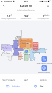 Lydsto R1 App gesperrte Zonen