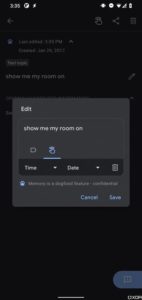 Google Assistant Memories Benutzerdefinierter Topic