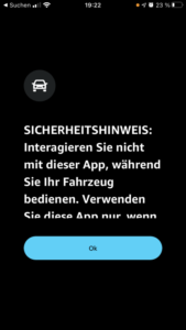 Amazon Music Auto-Modus Sicherheitshinweis