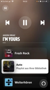 Amazon Music Auto-Modus Steuerelemente