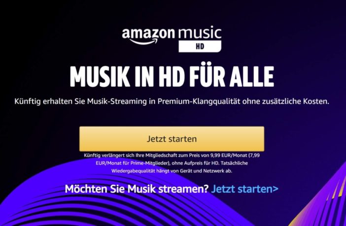 Amazon Music HD kostenlos für Unlimited Kunden
