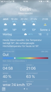 Luftqualität Apple Wetter App