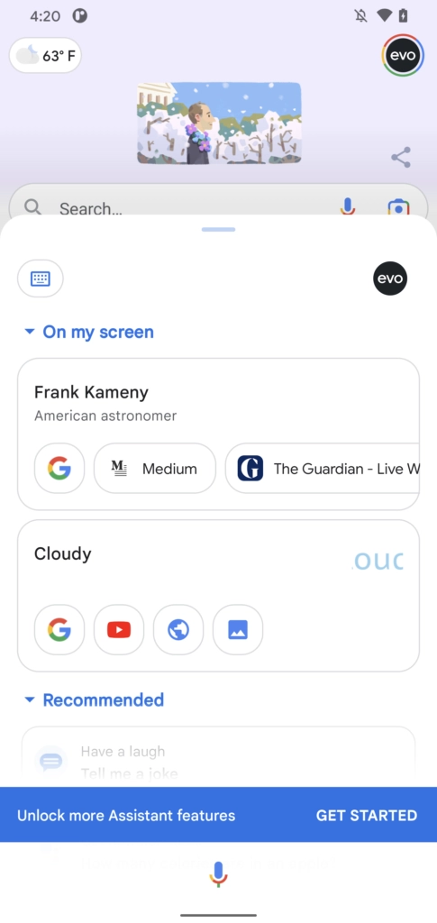 Google Assistant Dropdown Redesign