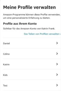 Amazon Profile löschen