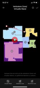 Sperrzonen und Sperrwände kann man einzeichnen