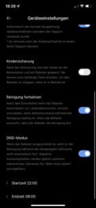 Die Standardeinstellungen unten