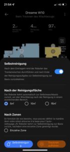 Die Waschanlageneinstellungen