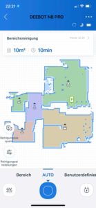 Der Deebot N8 Pro erstellt eine Karte auf dem Smartphone