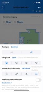 Einstellungen für die Komplettreinigung