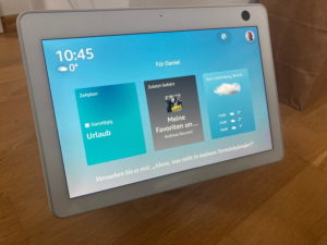 Echo Show 10 Widgets Kalender, Musik und Wetter