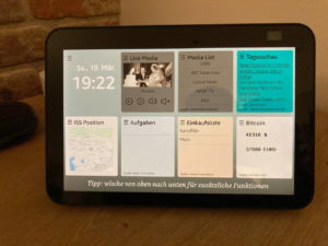 Alexa Skill "Mein Dashboard" Ansicht 1