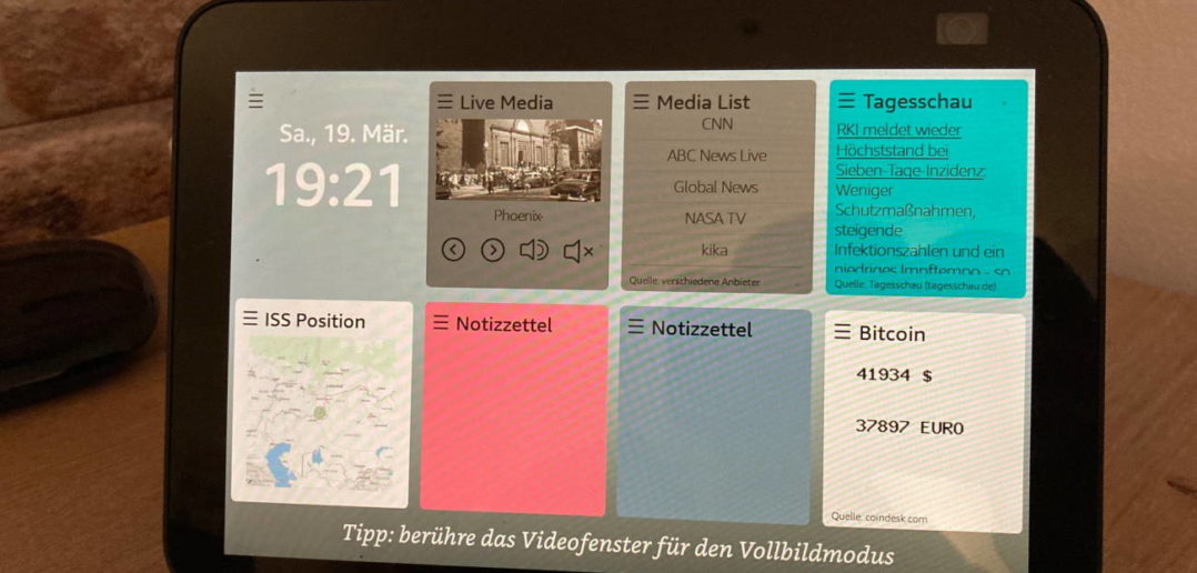 Alexa Skill "Mein Dashboard" Ansicht 3