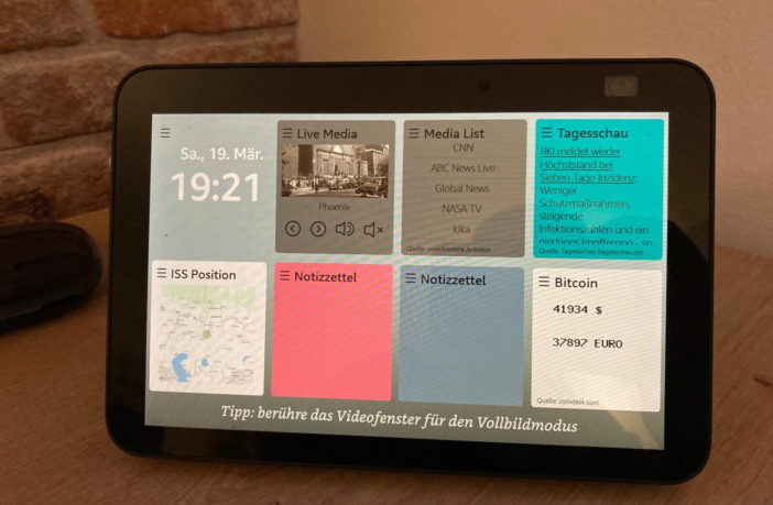 Alexa Skill "Mein Dashboard" Ansicht 3