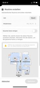 Die Zeitplanung, auch auf Räume einstellbar