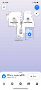 Die Einzelraumreinigung ist nur bei einem ausgewählten Raum möglich