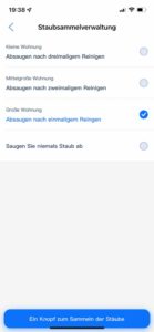 Einstellungen der Absaugstation