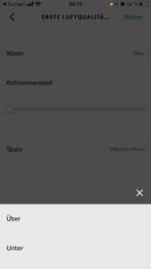 Smart Air Quality Monitor Routinen Werte über- oder unterschreiten