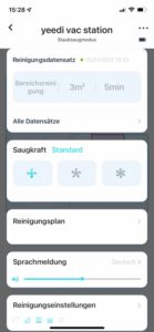 Kurze Einstellmöglichkeiten