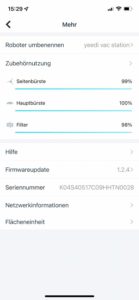 Die Verschleißteile-Ansicht