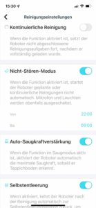 Weitere Einstellmöglichkeiten