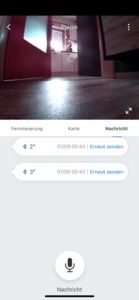 Man kann Sprachnachrichten über den Roboter senden