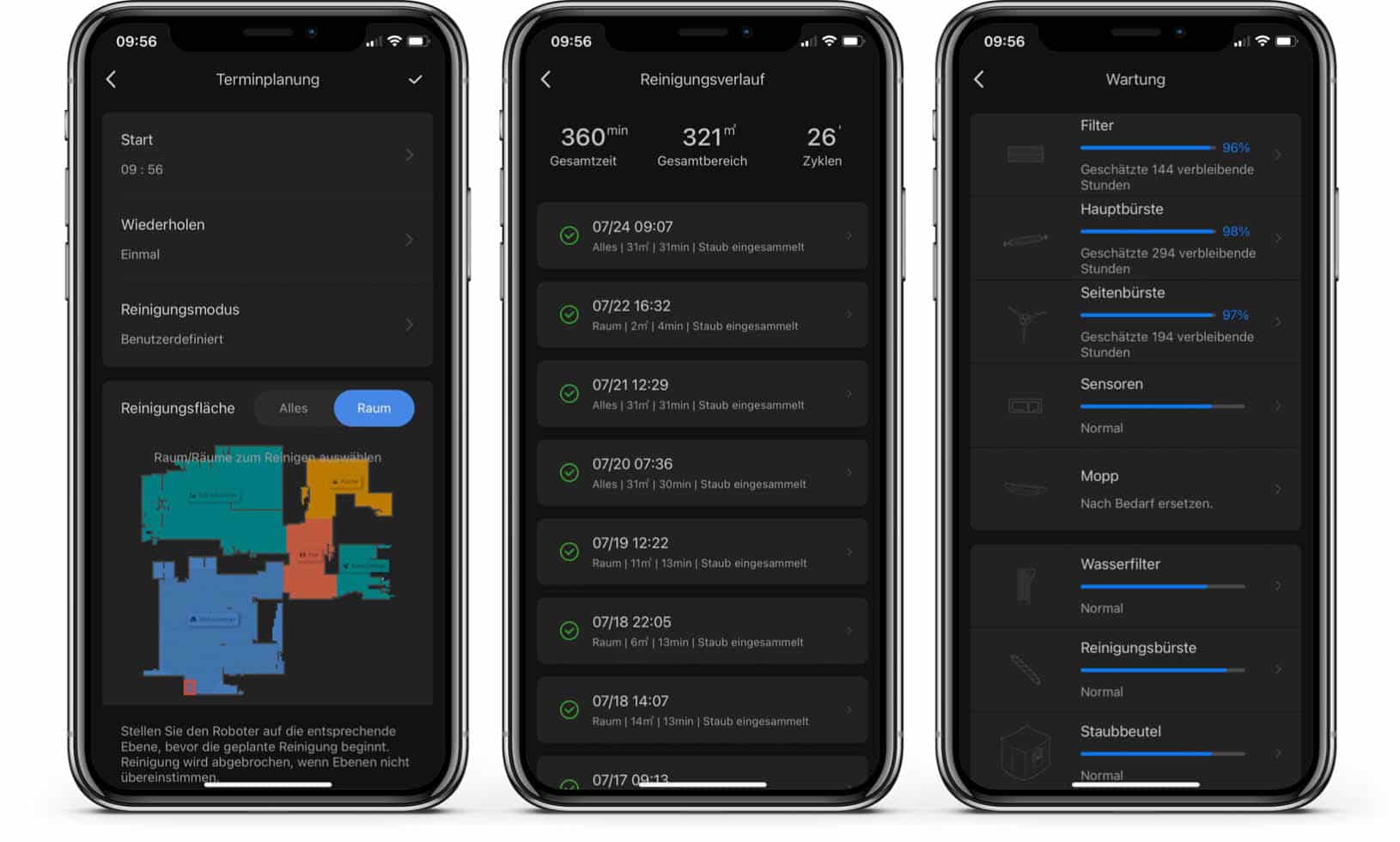 Roborock S7 Pro Ultra App - Weitere Einstellmöglichkeiten