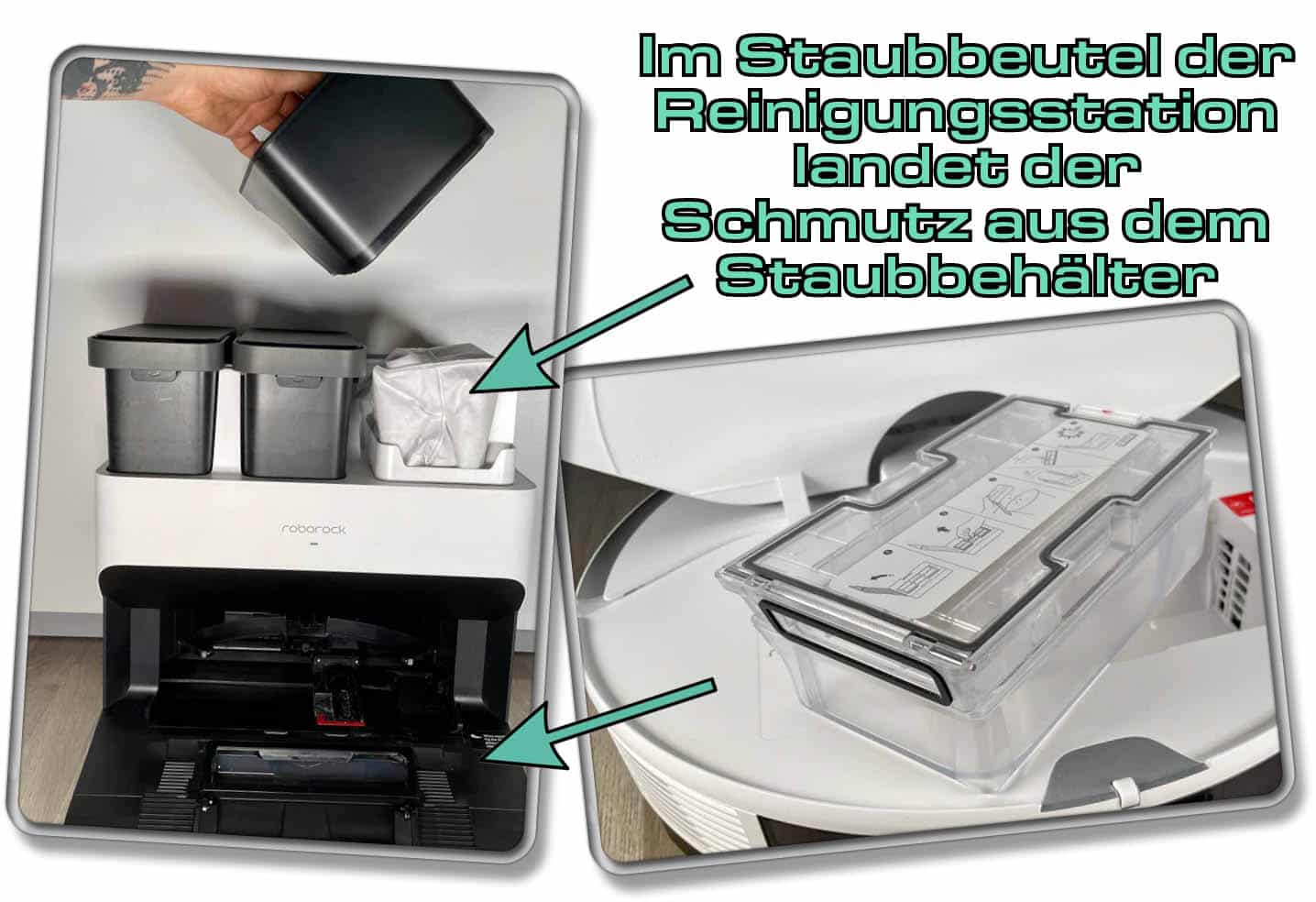 Die Station beinhaltet neben der praktischen Moppwäsche auch eine vollautomatische Absaugstation