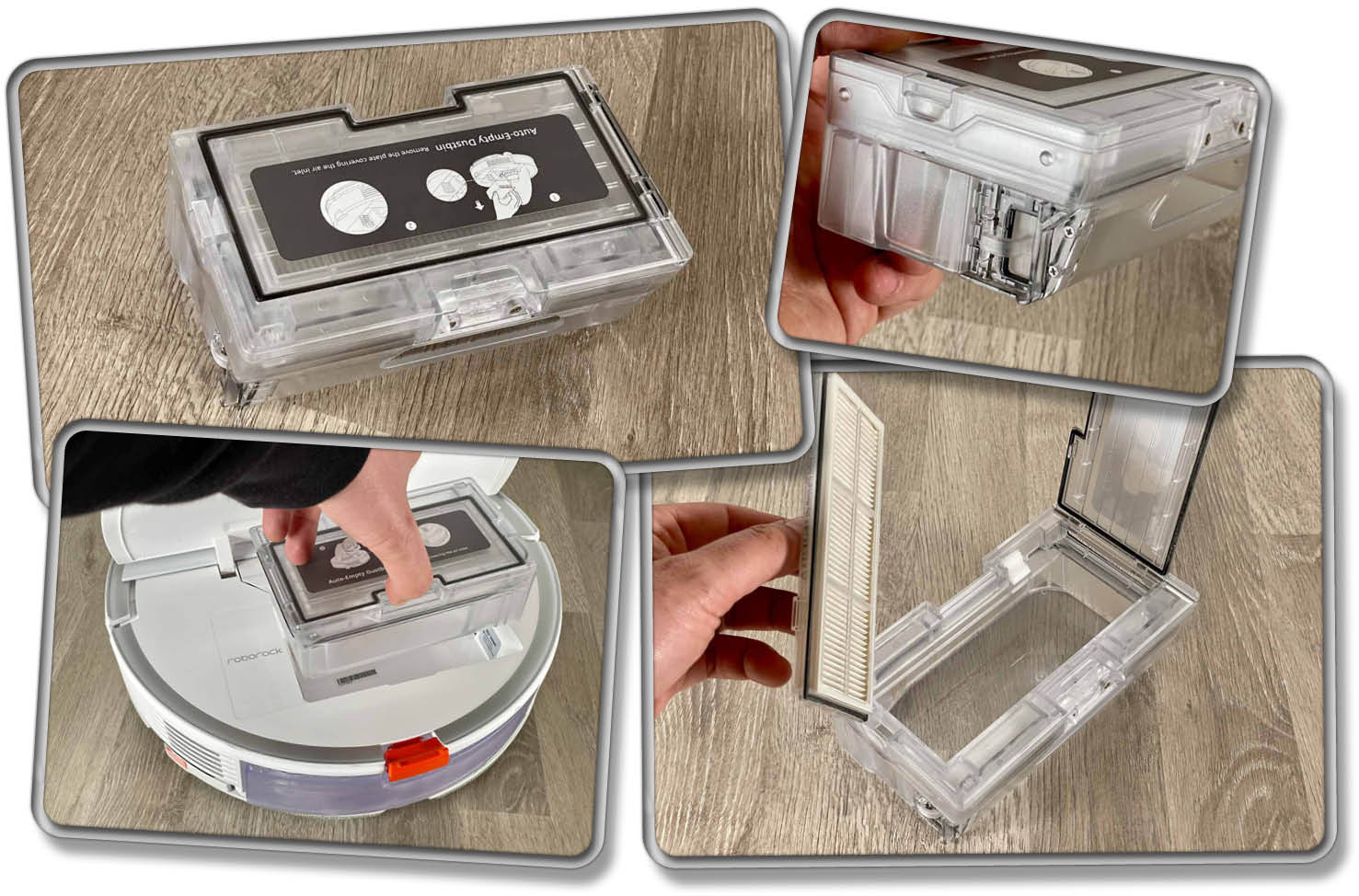 Der Staubbehälter ist nicht leicht zu entleeren, da viel Schmutz zurückgehalten wird. 