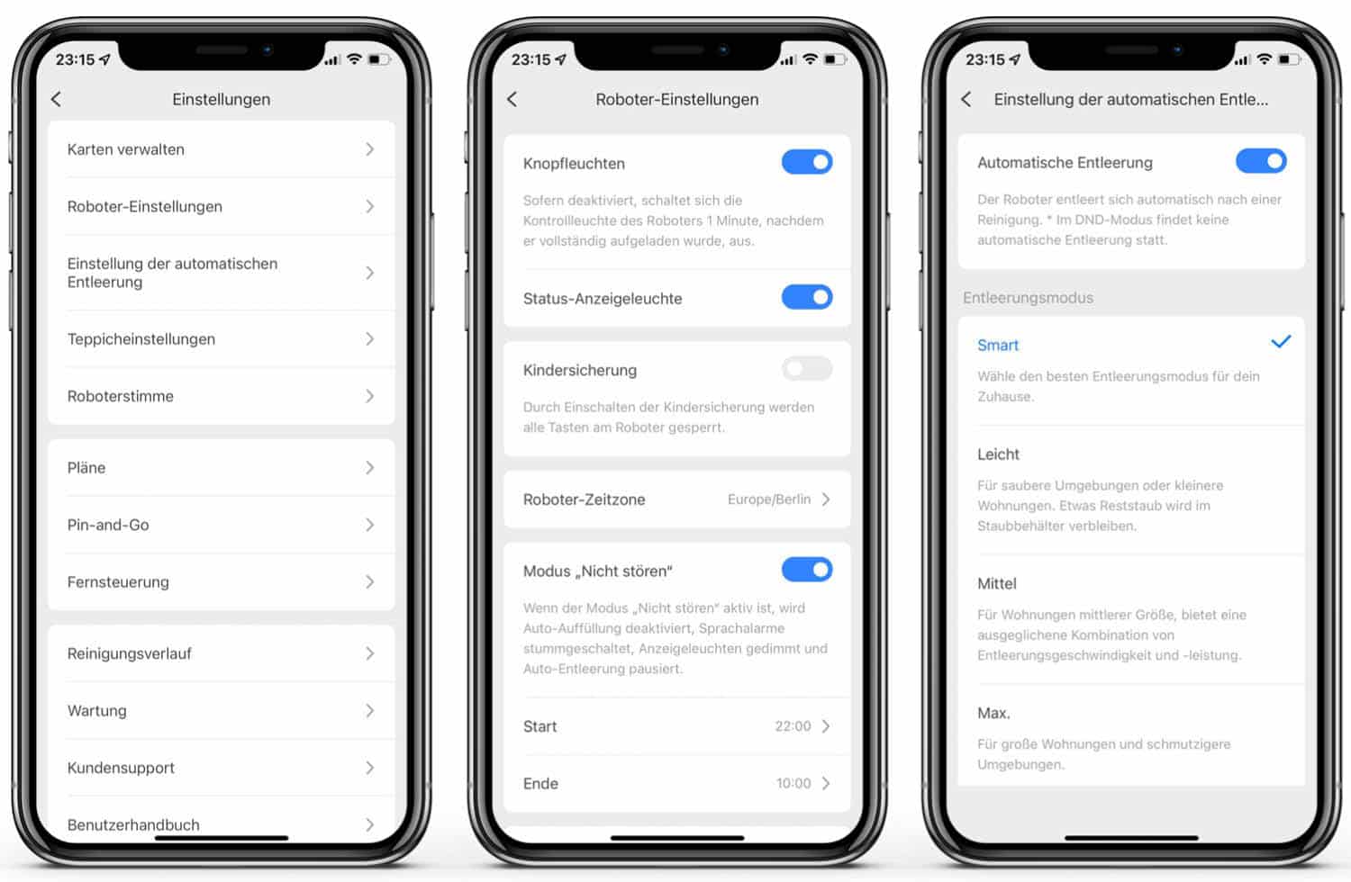 Roborock S7 - App - Einstellungen