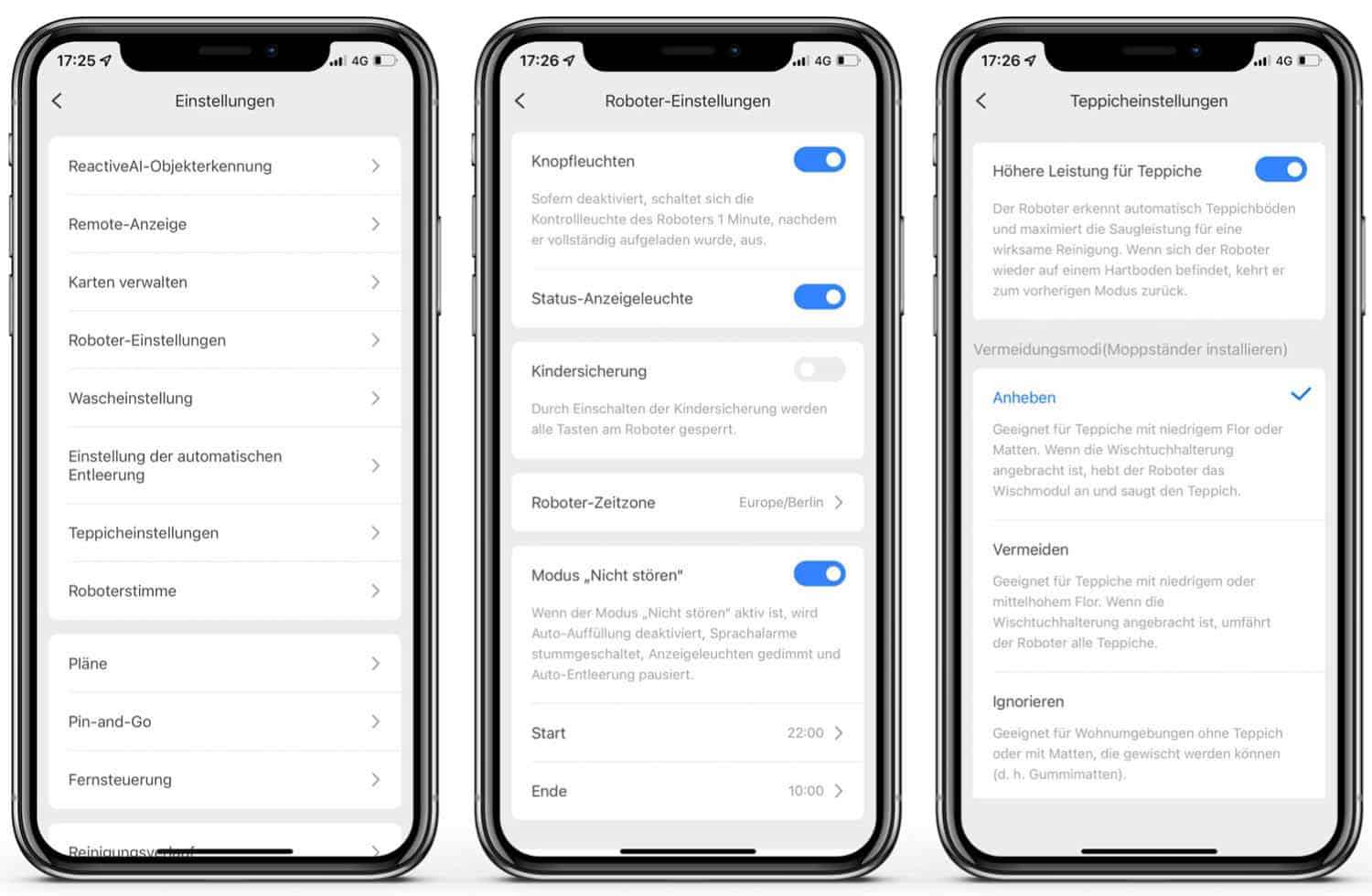 Roborock S7 MaxV Ultra - App - Die Robotereinstellungen